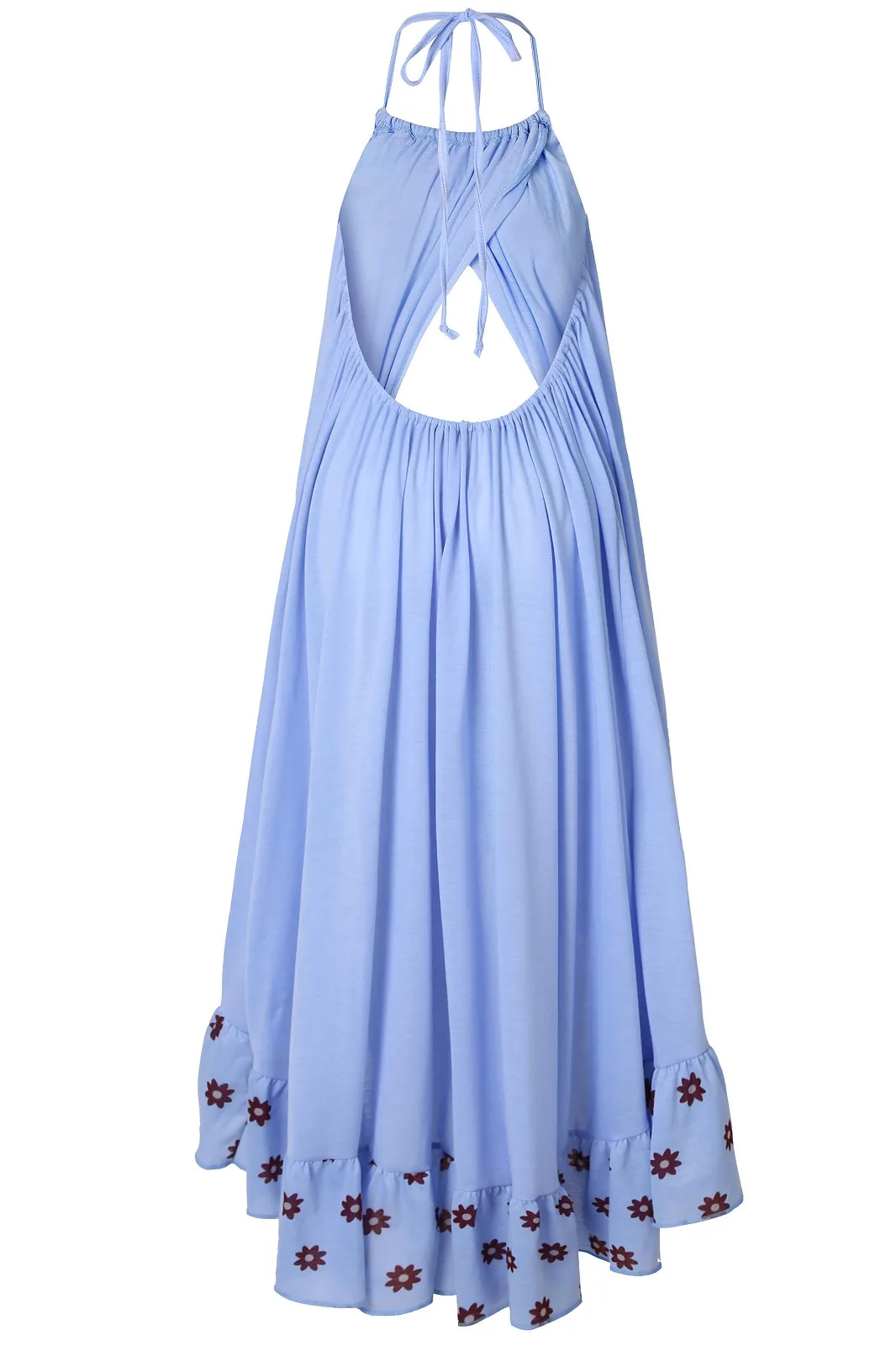 Женские сексуальные V образным вырезом без рукавов женские пляжные платья повседневные свободные длинные макси Вечерние платья размера плюс Прямая поставка