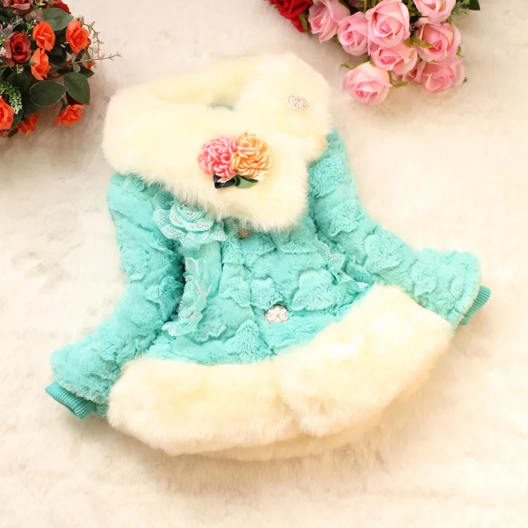 Furry 2018 Winter Warm Fur Coat Turn-down Collar Four Flowers Kids Clothes Casaco Infantil Menina Teenage Girls Overcoat XL436 | Детская