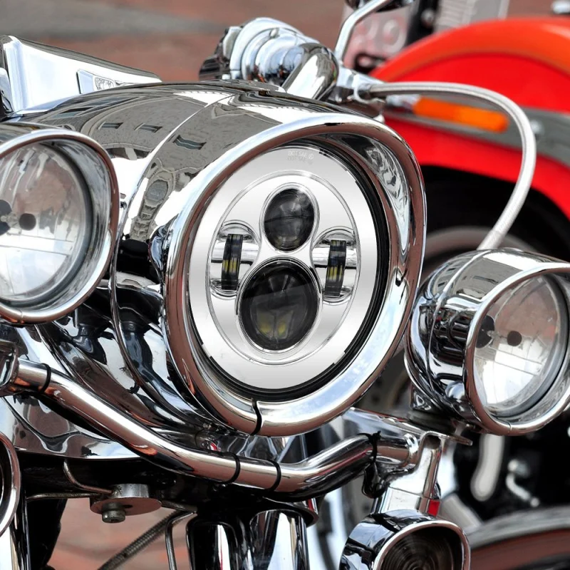 

FADUIES Chrome Motorcycle 7 in. LED Headlamp Headlight For FLS, FLSTC, FLSTF FLSTFB Touring Trike