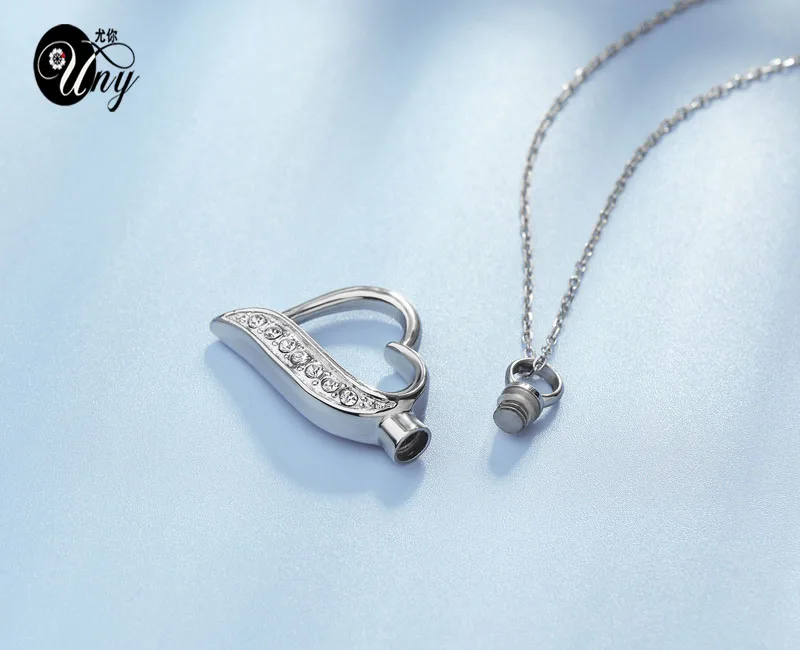 Uny Ожерелья Подвески в форме сердца Кремации Ювелирных Изделий урну пепел