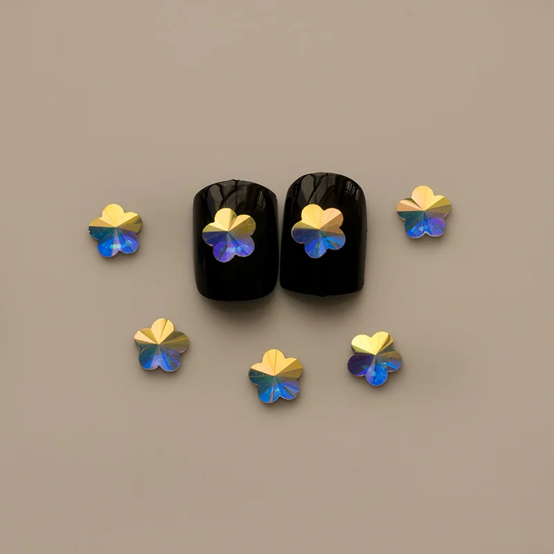 YANRUO 2560NoHF AB 6mm Flower Crystal Rhinestones Non Hotfix Flatback Strass Glass Stones For Nail Decorations | Дом и сад