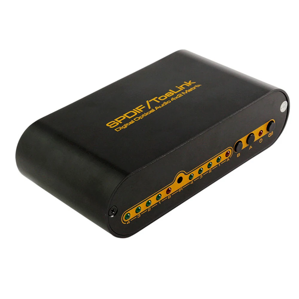Новый цифровой SPDIF/TOSLINK волоконно оптический аудио 4x2 матричный переключатель 4
