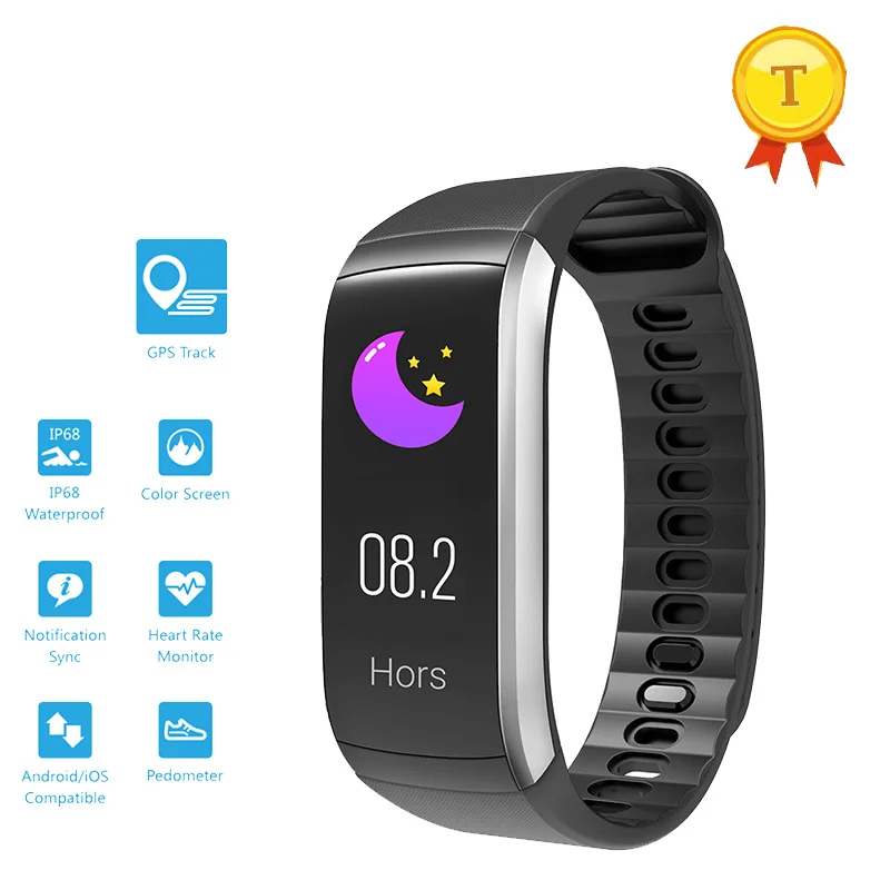 2019 New IP68 Waterproof Fitness Tracker Bracelet GPS Smart Band Heart Rate Monitor Activity Watch PK mi band 3 for Men | Электроника