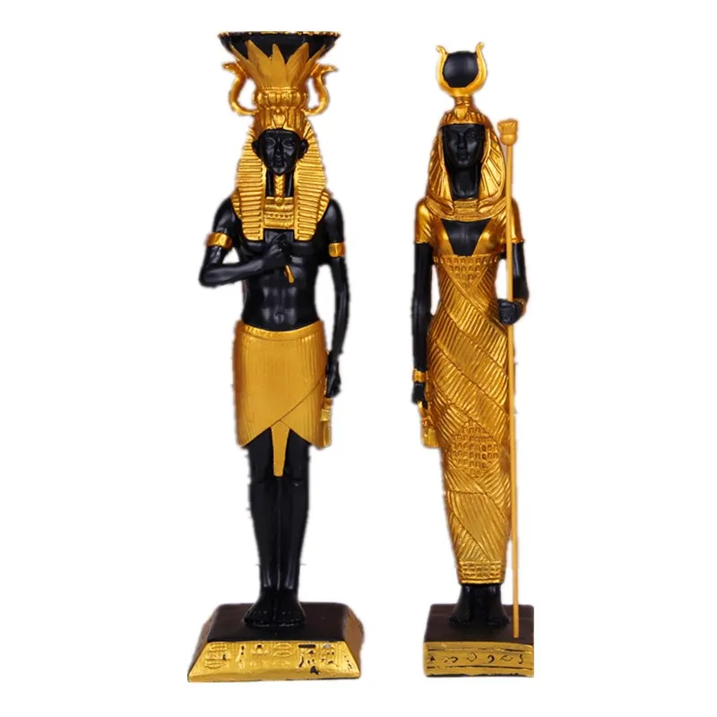 Многоцветный Египет Стиль pharaohn статуя Будды& Скульптура египетская Клеопатра украшения, ручная работа, для украшения дома аксессуары 2 шт./компл. R1301 - Цвет: Многоцветный