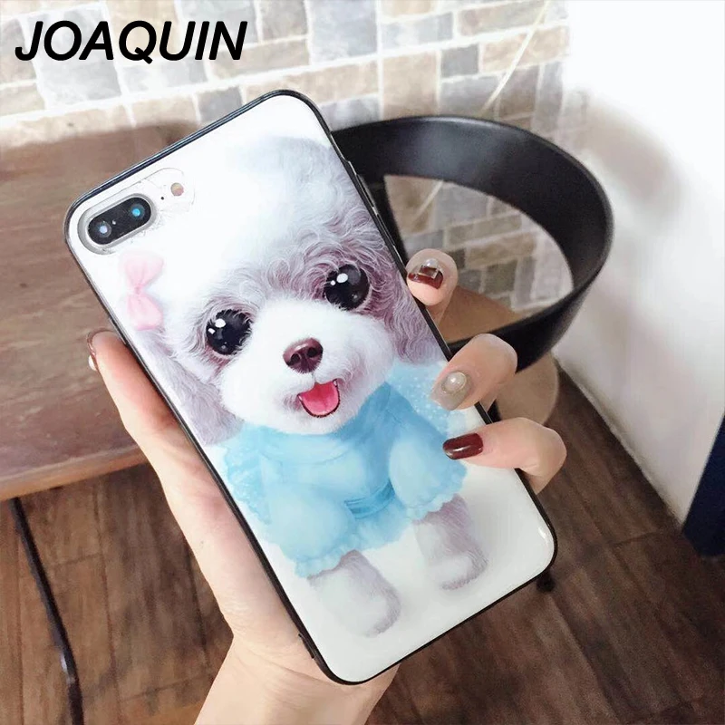 Телефон чехол для iPhone 6 6S 7 8 Plus X XR XS Max Fashion 3D милая пара домашних собак мультфильм