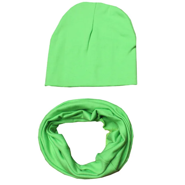 green Г., осенне-зимний комплект с шапочкой для девочек, вязаные крючком детские шапки, новые весенние шапочки для мальчиков и девочек, детские шапочки, шляпы, шарф, воротники - Цвет: green