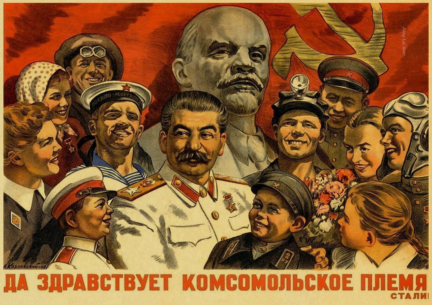 Вторая мировая война, ленинистская военная политика, СССР, CCCP плакат, крафт-бумага, ретро классические плакаты и принты, декор стен - Цвет: H059