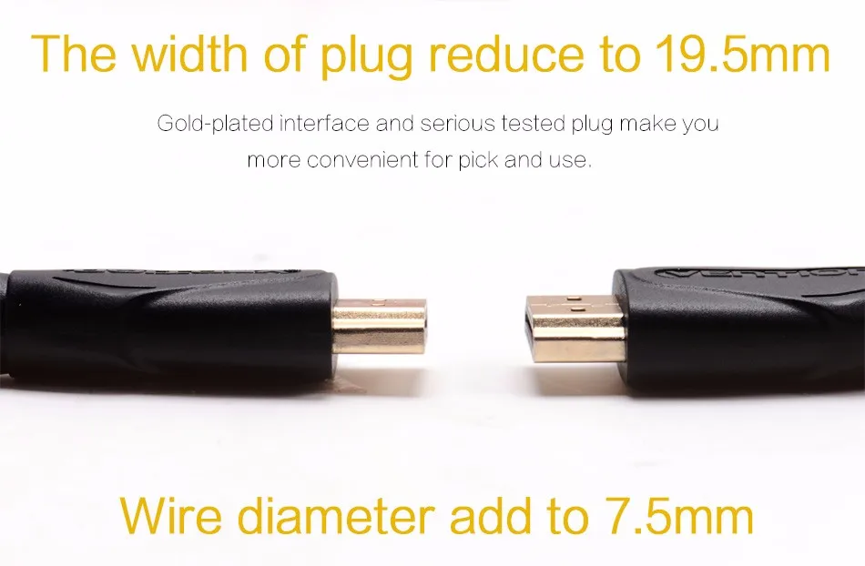 1,5 м Высокое качество Vention Высокоскоростной HDMI кабель, позолоченный Male-Male 1,4 V для 3D 1080P для компьютера smart box ps3 телеприставка
