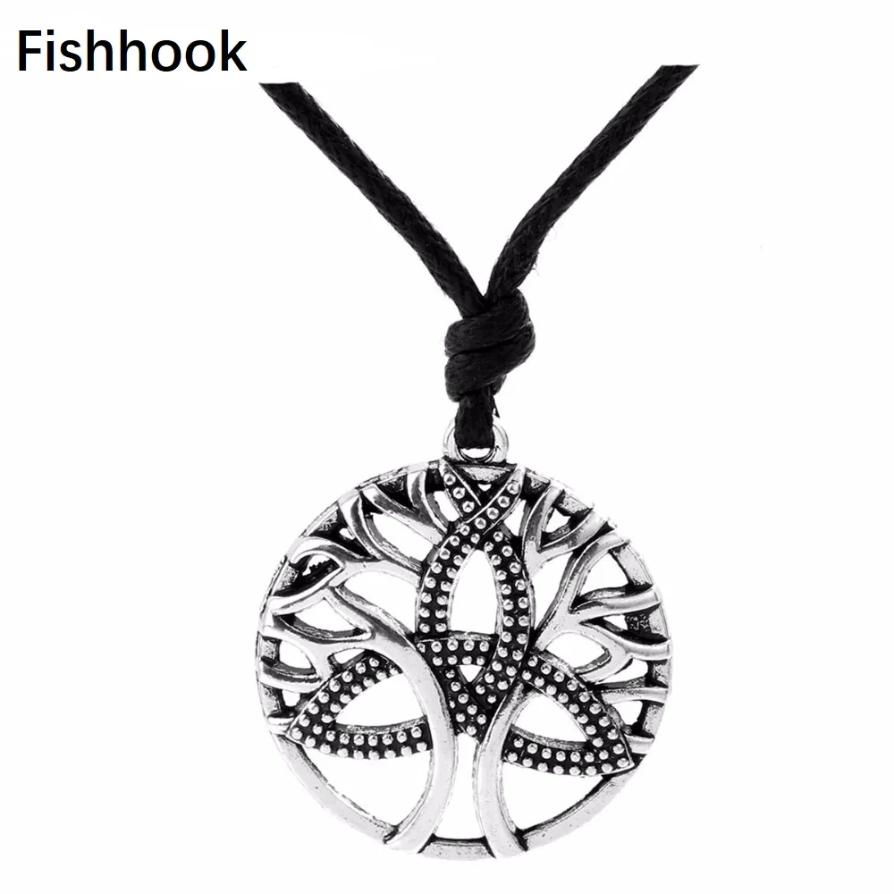 Fishhook Древо жизни Полые Подвески Ирландский Узел талисман языческий амулет Викинги подвески для ожерелья и браслеты регулируемая цепь