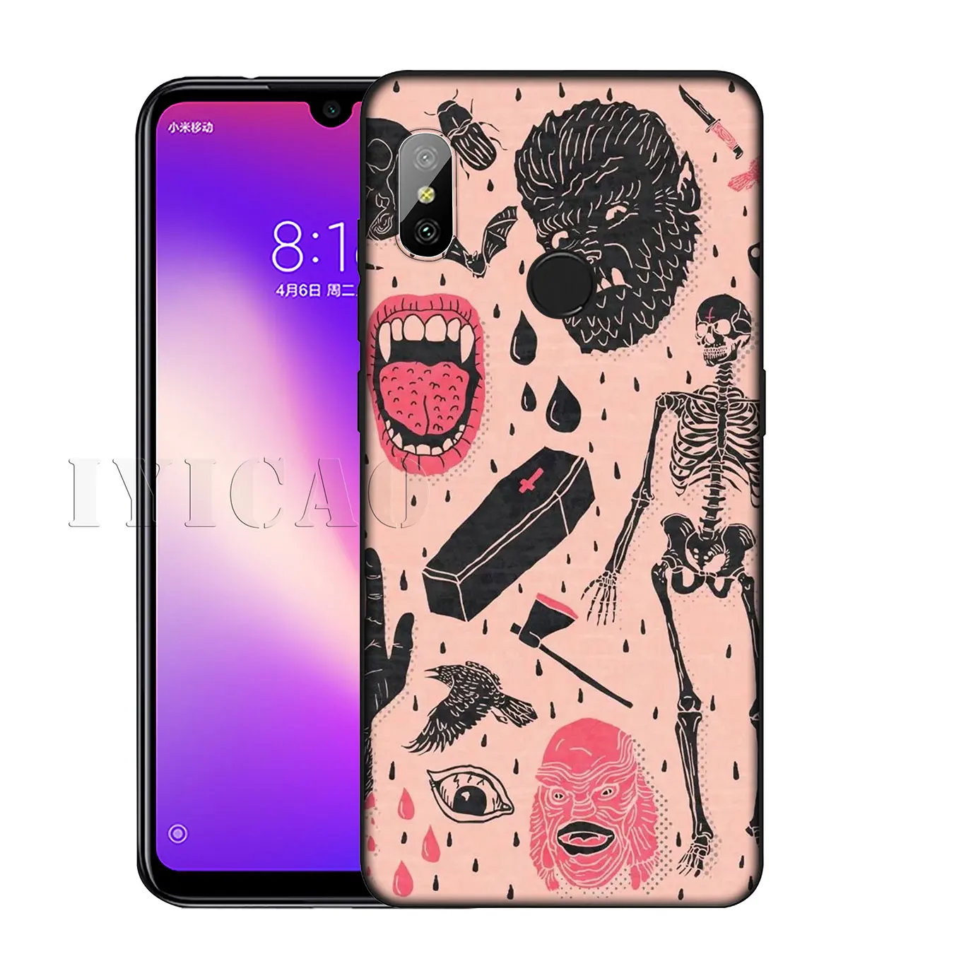 Мягкий силиконовый чехол для телефона IYICAO Girly Pastel Witch Goth Xiaomi Redmi K30 K20 8A 7A 6A 5A S2 GO Note 8