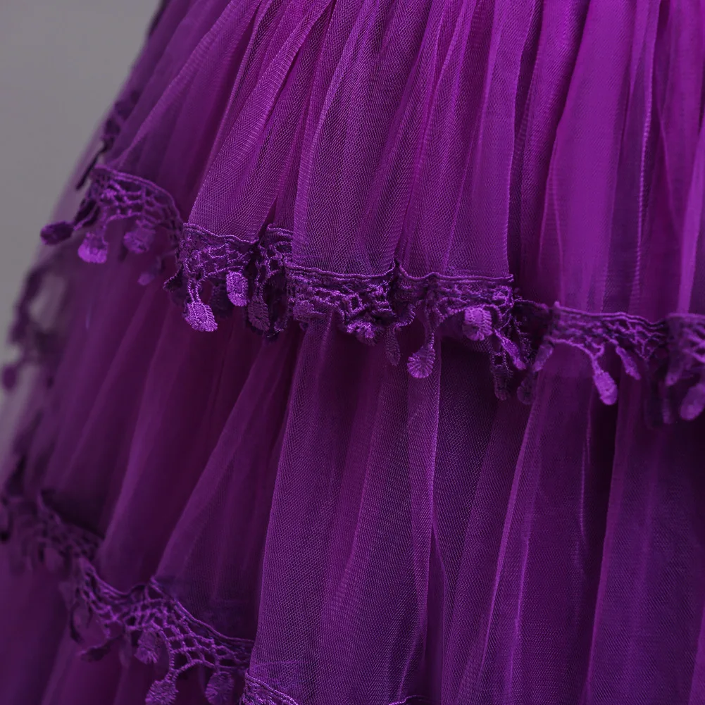 Детское бальное платье мятно-зеленое белое красное из тюля с цветочной