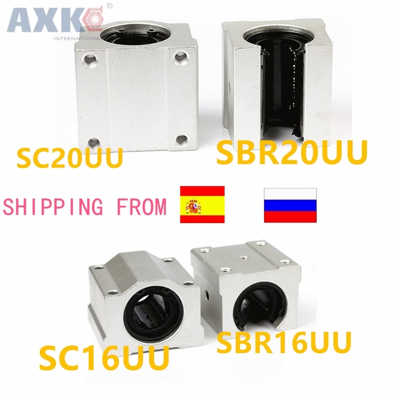SC20UU SCS16UU SBR20UU SBR16UU 20 мм 16 мм линейный шариковый подшипник блок 20 мм линейный подшипник блок для ЧПУ маршрутизатор линейный слайд