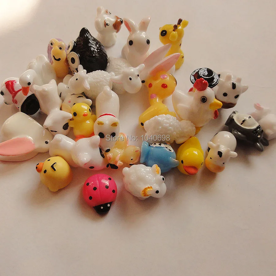 10 шт./лот Новые однотонные игрушки из смолы в виде овечки снеговика утки совы