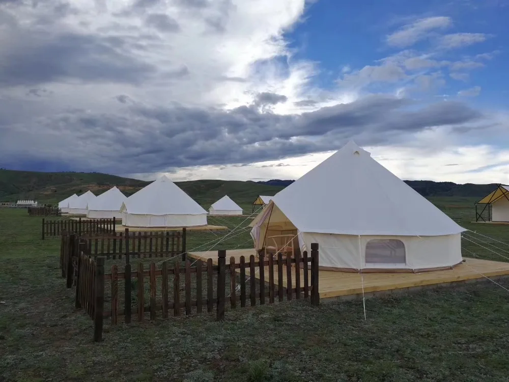 Glamping Палатка для семьи м 5 6 Оксфорд ткань водостойкий колокольчик