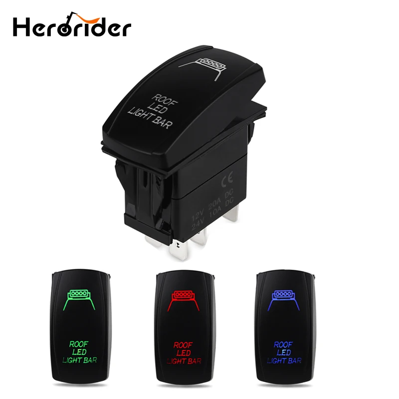 Herorider 5pin 24V Автомобильный лодочный грузовик с подсветкой тумблер вкл. ВЫКЛ.