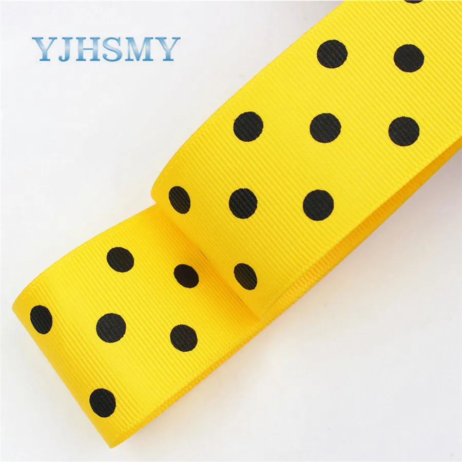 YJHSMY 1762225 38 мм 10 ярдов ленты в горошек термопечать grosgrain Свадебные аксессуары DIY