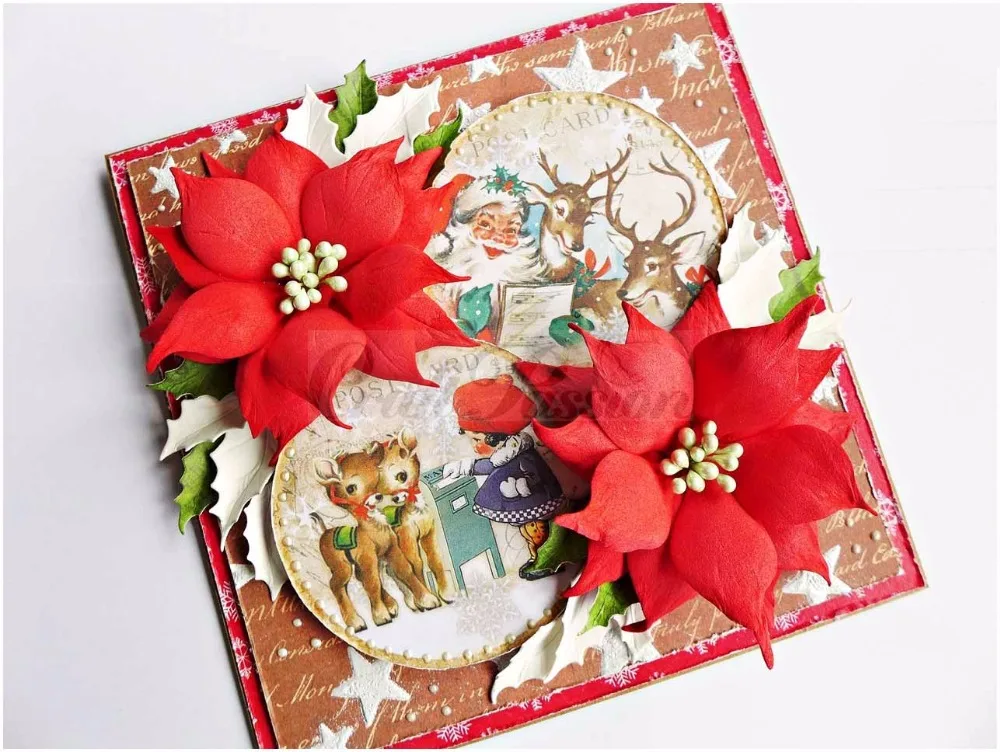 Металлические Вырубные штампы AddyCraft вырезанная форма пуансетия цветы