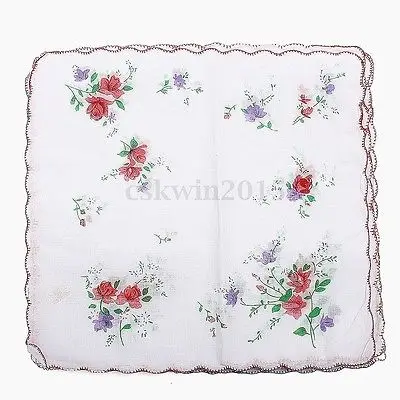 12 шт./компл. в партии Женские винтажные хлопковые квадратные носовые платки