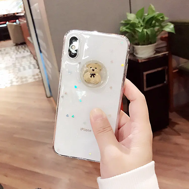 Чехол для телефона Huawei mate 9 10 20 lite pro Nova 2 plus 3i милый 3D блеск Сердце Медведь Мягкий
