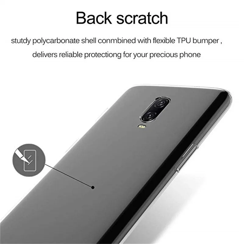 Чехол для Oneplus 6 T мягкий прозрачный чехол One Plus 6T A6013 A6010 защитный задней панели |
