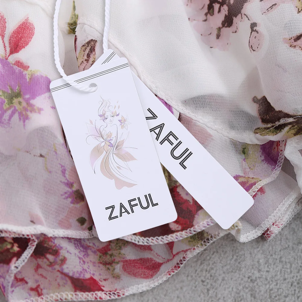 Женский шифоновый комбинезон на бретельках ZAFUL Летний Пляжный с цветочным