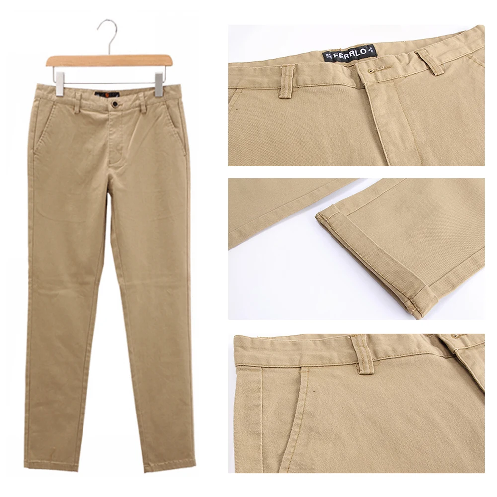 VOMINT новинка мужские брюки хлопок наклонный карман тонкие прямые эластичность