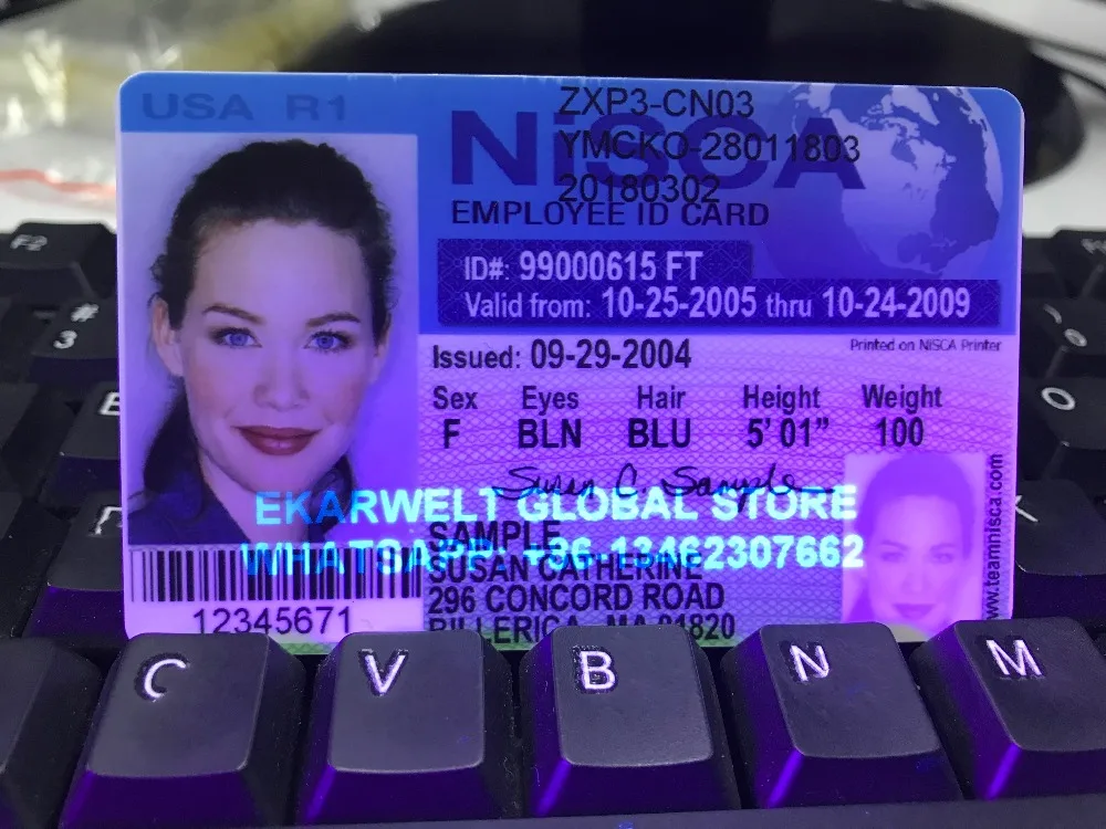800015-UV синяя флуоресцентная термопереводная лента 1000 принтов/рулон для принтера ID