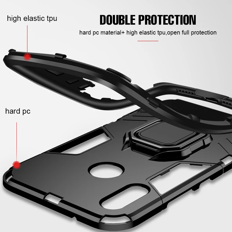 Luxury Magnet Metal Ring Cover Case for Xiaomi Redmi Note 7 mi 8 Lite Shockproof SE A2 A1 Car Holder |