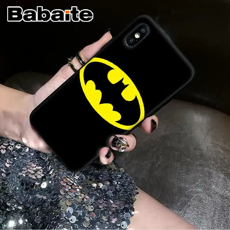Черный мягкий чехол для телефона Babaite с логотипом супергероя Бэтмена Apple iPhone 8 7 6 6S