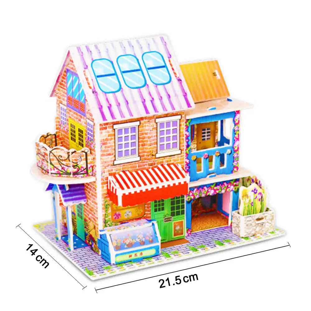 as picture 3D DIY пазл самолет модель мультфильм дом сборка игрушка из бумаги ребенок раннего обучения строительство шаблон подарок Детская палатка головоломка - Цвет: as picture