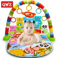 qwz 3 in 1 baby play mat rug toys kids crawling music play game developing mat with piano keyboard infant carpet education toy