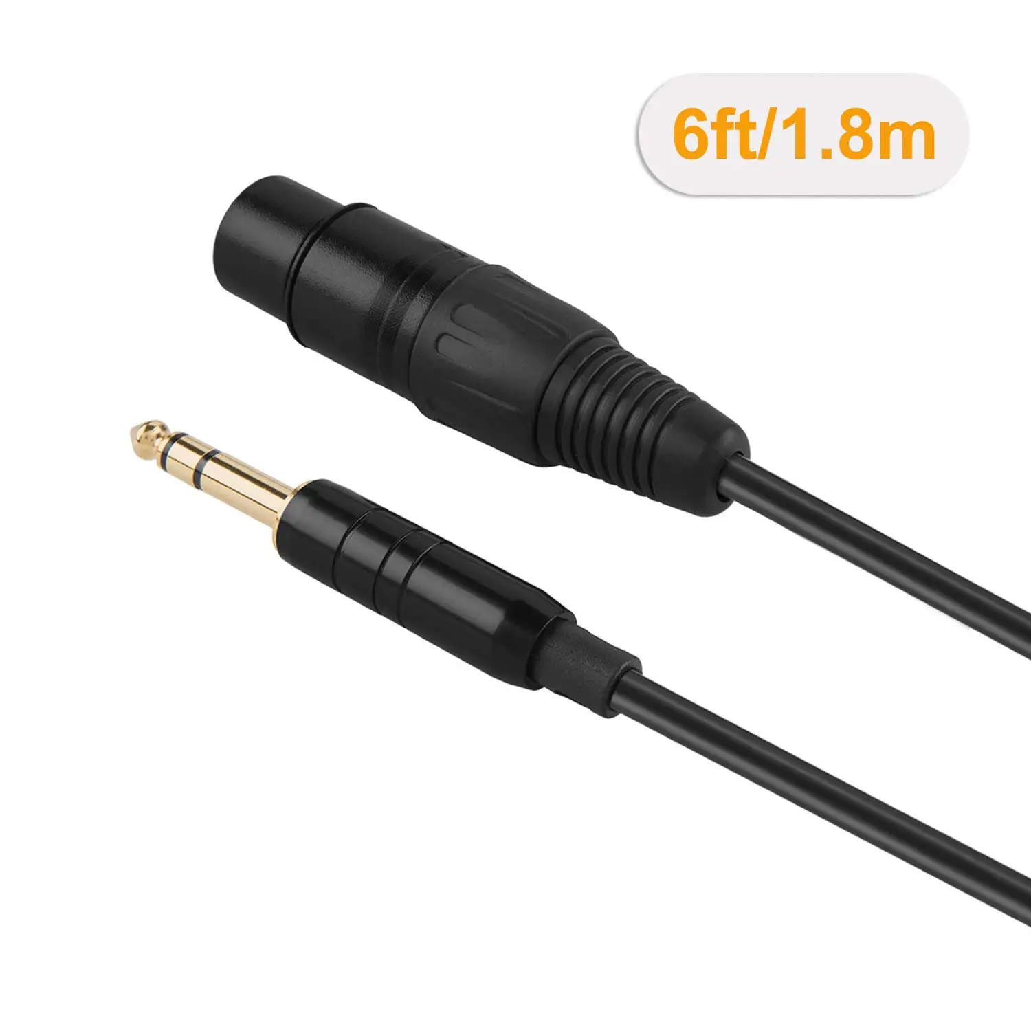 Jorinдо TRS 6 35 мм (1/4 дюйма) штекер к XLR женскому кабелю черный мягкая ПВХ оболочка