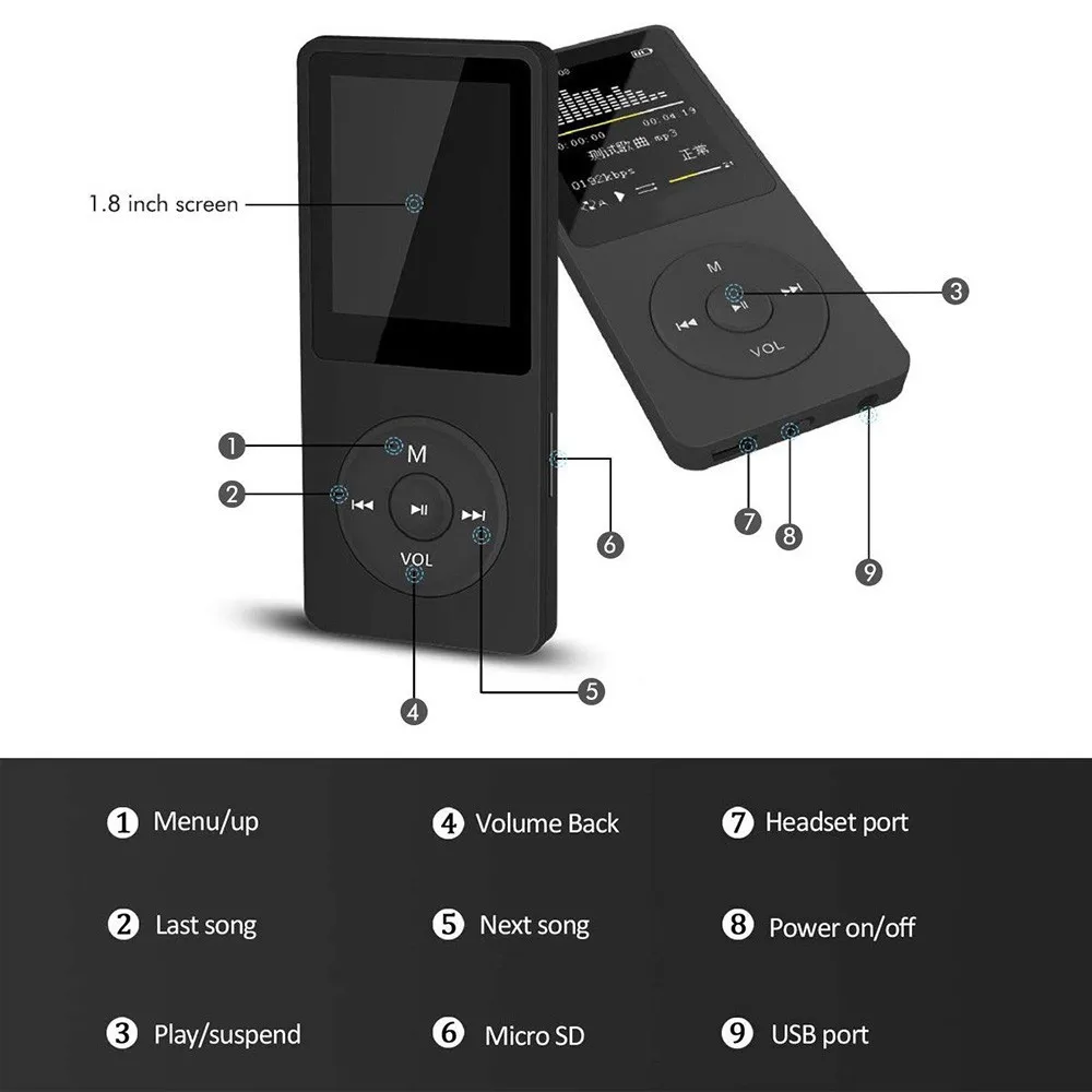 HIPERDEAL 1.8 Inch TFT Screen Portable MP4 Player FM Radio Video E-Books Movie Support 32 GB OTG HIFI Music BAY27 | Электроника