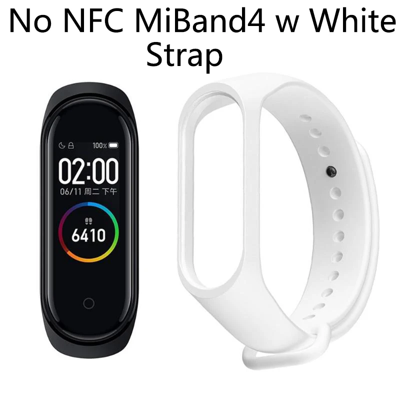 MiBand4 w White Китайская версия Xiaomi Mi Band 4 NFC 5ATM водонепроницаемый браслет монитор сердечного ритма AMOLED цветной экран Голосовое управление фитнес-трек - Цвет: MiBand4 w White