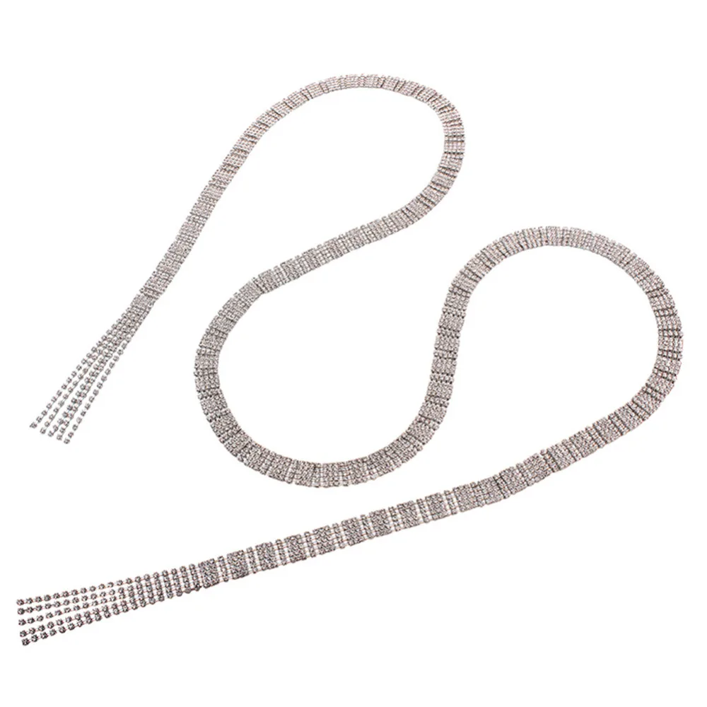 Luxury Full Crystal Choker Collar Necklace Long Tassel Rhinestone Wedding Party Jewelry | Украшения и аксессуары