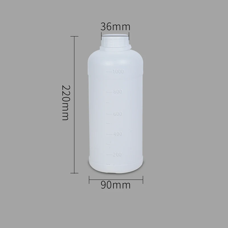 1000ml With scale Круглый цилиндрический ПНД пластиковая бутылка с винтовой крышкой для защиты от вскрытия 1 шт - Цвет: 1000ml With scale