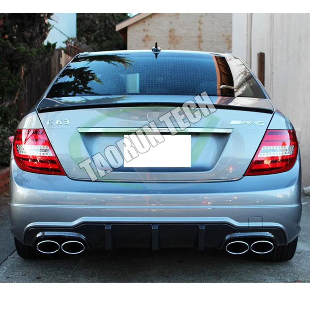 W204 C63 углеродного волокна рассеиватель задней губы спойлер для Benz W204 c-класса C200 C220 C260 C300 Спорт бампер и C63 AMG 2012 2013