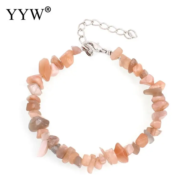 Женский браслет с драгоценным камнем в богемном стиле кристаллами и эластичным