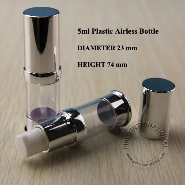 5 мл яркий серебристый Эмульсия безвоздушного вакуумный бутылка лосьон насоса