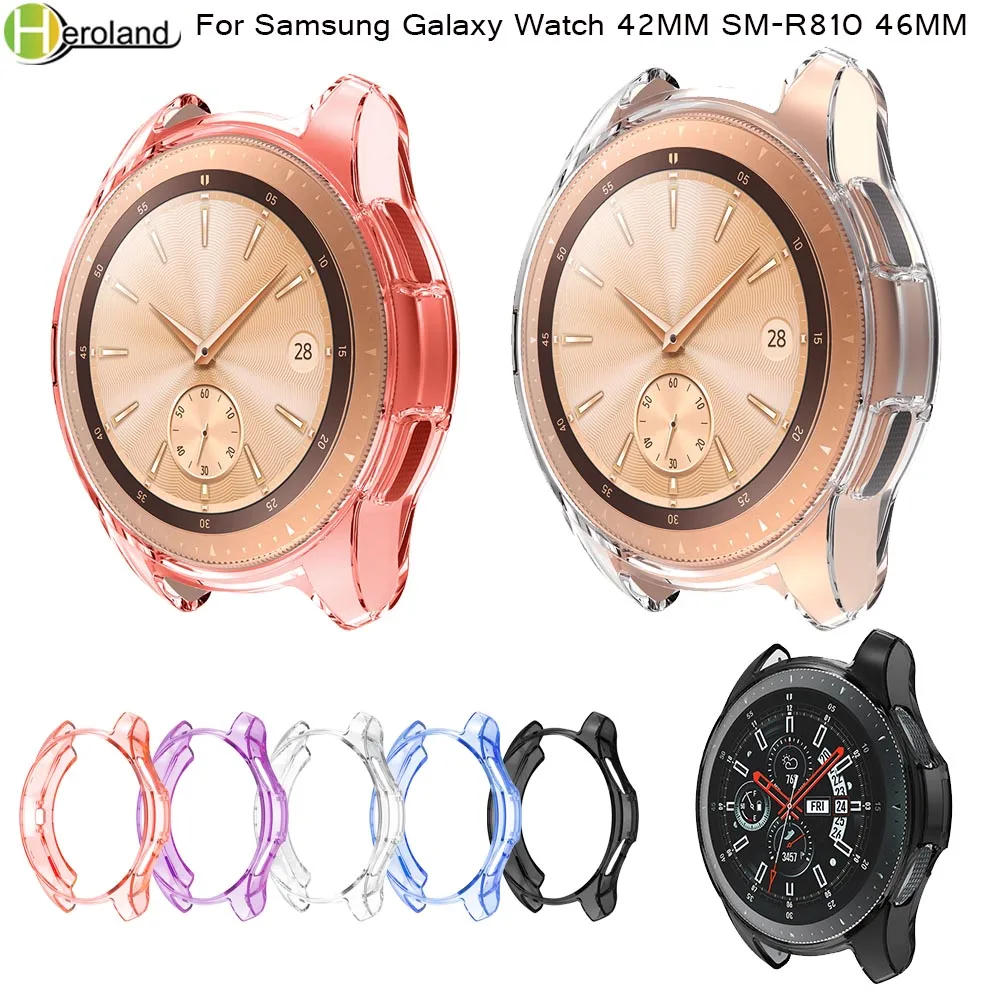 Чехол 360 градусов TPU Защитный чехол для Samsung Galaxy Watch 42 мм SM R810 46 Gear S3 Frontier Мягкий