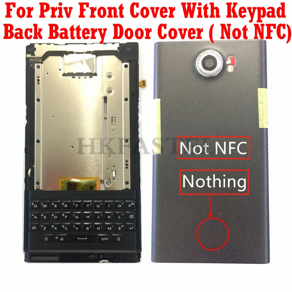 Передняя Крышка батарейного отсека HKFASTEL для Blackberry Priv передняя рамка Корпус с