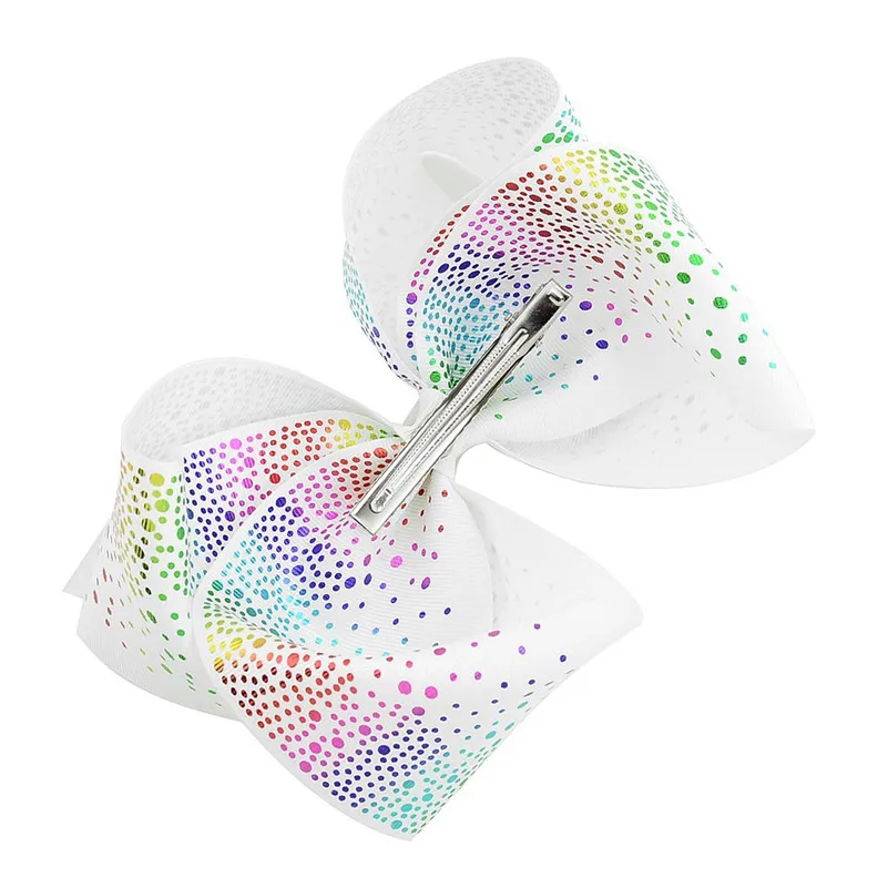 8 Inch Star Stripe Point Print Hair Bows with Clips Accessories for Kids Girl Hairpins Hairgrips Clip Ponytail Holder |