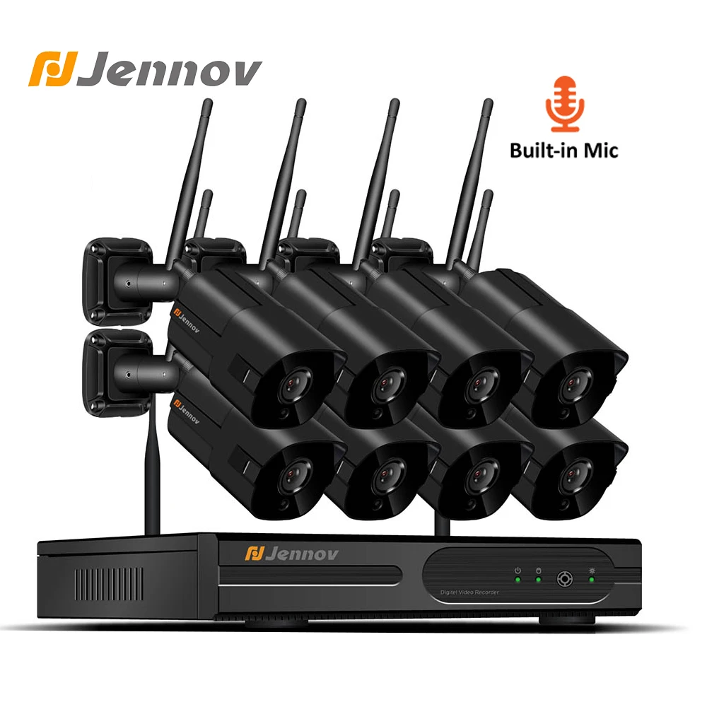 Jennov 1080P комплект видеонаблюдения IP камера наружная 2MP P2P система безопасности Wifi