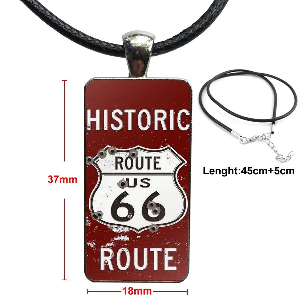 Для девушек Route 66 модное стекло кабошон ожерелье женское из нержавеющей стали
