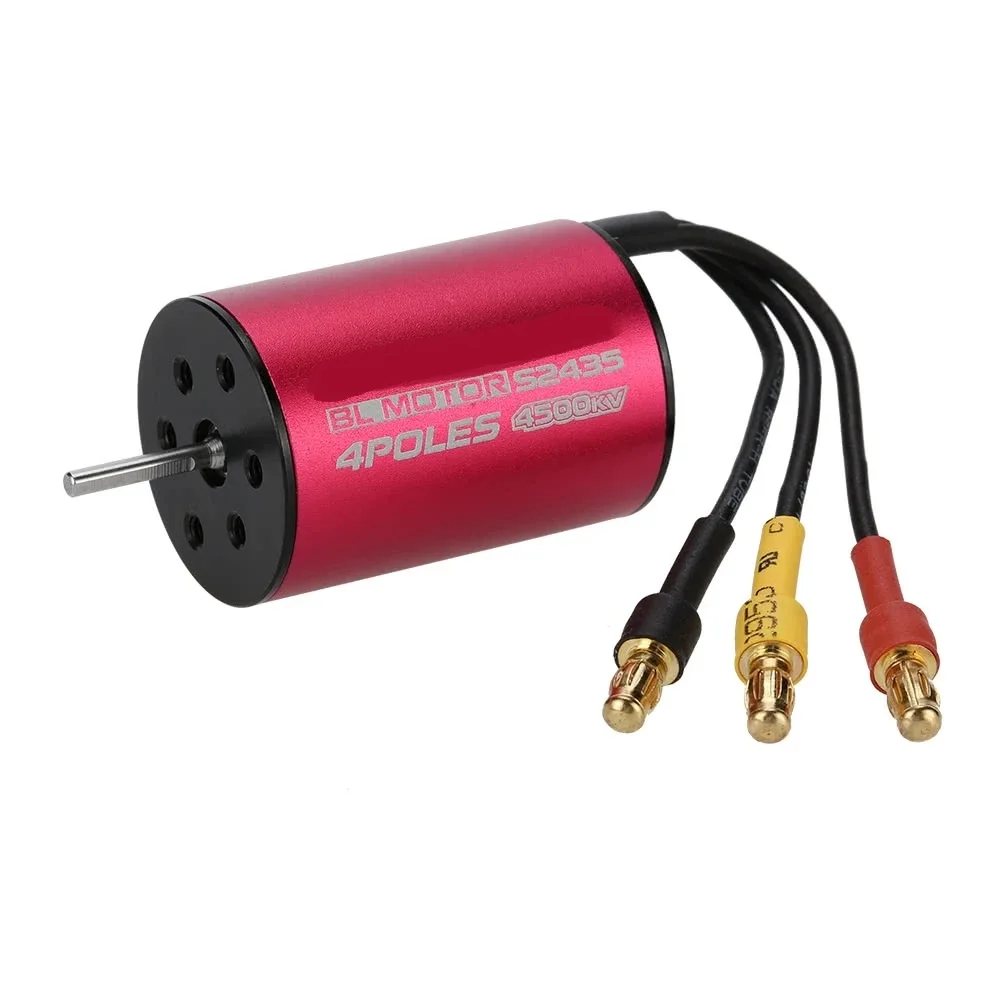 S2435 4500KV 4 полюсный бесщеточный мотор высокоэффективный водонепроницаемый для 1/18