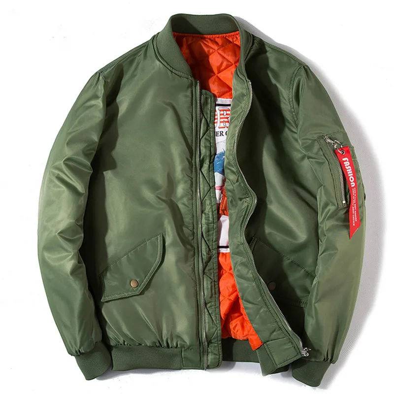 Новая мужская и женская зимняя Толстая теплая куртка-бомбер армейская Военная однотонная бейсбольная куртка-пилот модная повседневная Молодежная парная куртка - Цвет: Armygreen thick