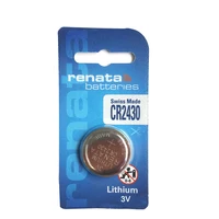 renata 2pcs cr2430 button battery for watch toy headphone limno2 batteries 3v