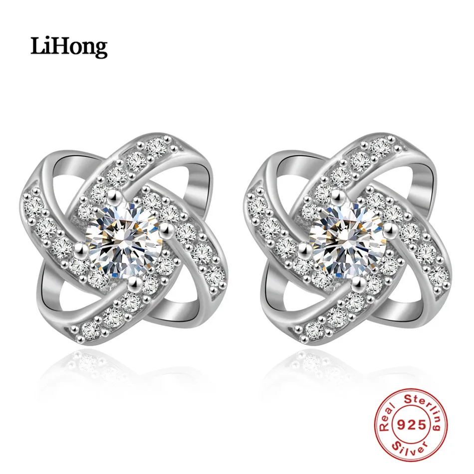 

Женские серьги-гвоздики из серебра 925 пробы, с прозрачным фианитом