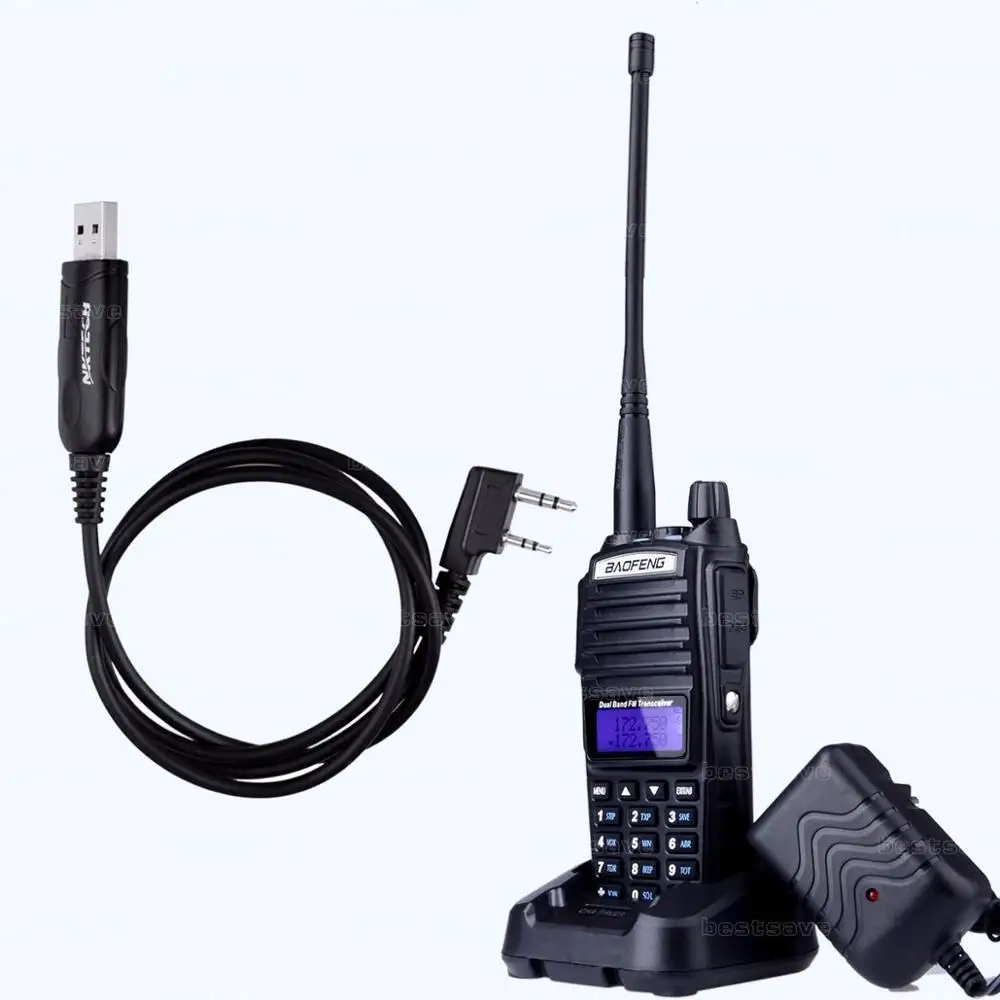 BAOFENG UV 82 VHF UHF двухдиапазонный 136 174/400 520MHz 2 PTT 5W двухстороннее радио + наушник