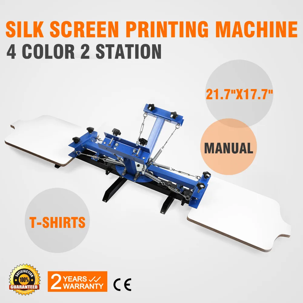 

4 Color Silk Screen Printing 2 Station Adjustable Devices Press Printer DIY Shirt Screen Printing Machine